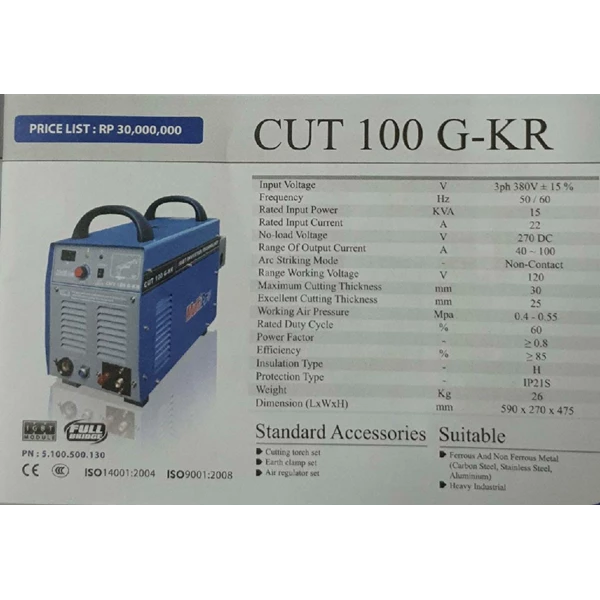 mesin las plasma Cut 100 G-KR Multiptro