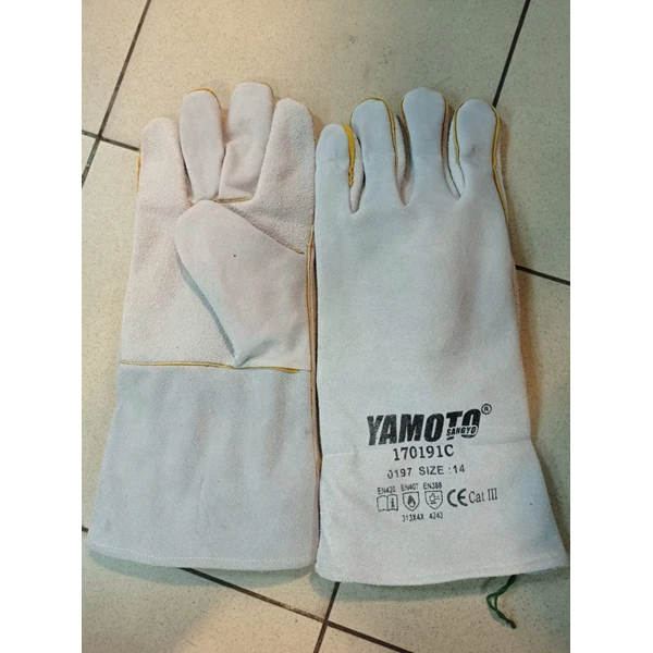 White Yamato Welding Safety Gloves